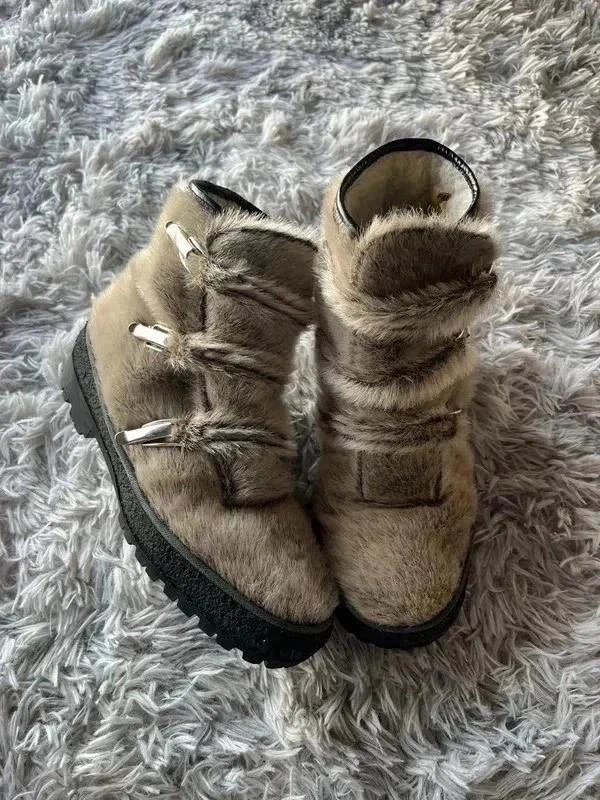 Vintage Womens faux fur Hiker Boots Size 37 – photo 2